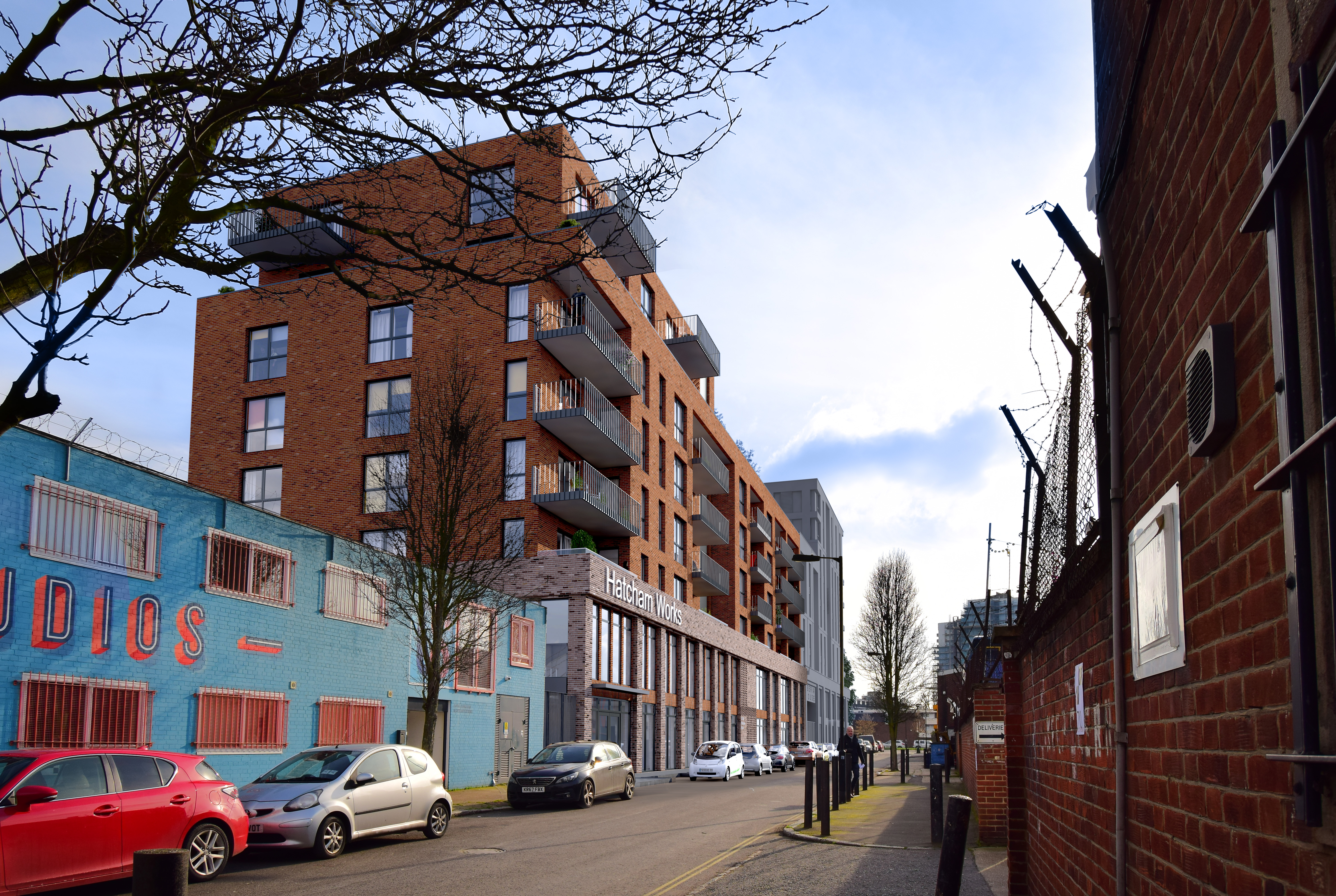 CGI of finished site at Hatcham Road, SE15